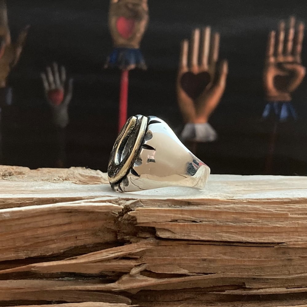 STAMPED HORSESHOE MEXICAN BIKER RING