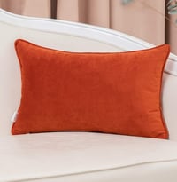 Image 2 of Burnt Orange Velvet Wave Throw Pillow Cover,(1) 