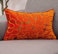 Image 3 of Burnt Orange Velvet Wave Throw Pillow Cover,(1) 