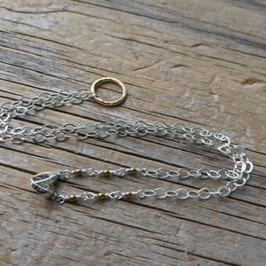 Image of Gold accented double clasp chain 18"