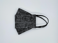 Image 2 of B&W Crosshatch Face Mask