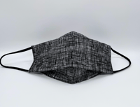 Image 1 of B&W Crosshatch Face Mask