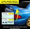 2.5RS Wing Decal
