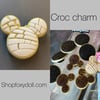 White Mickey concha croc charm 