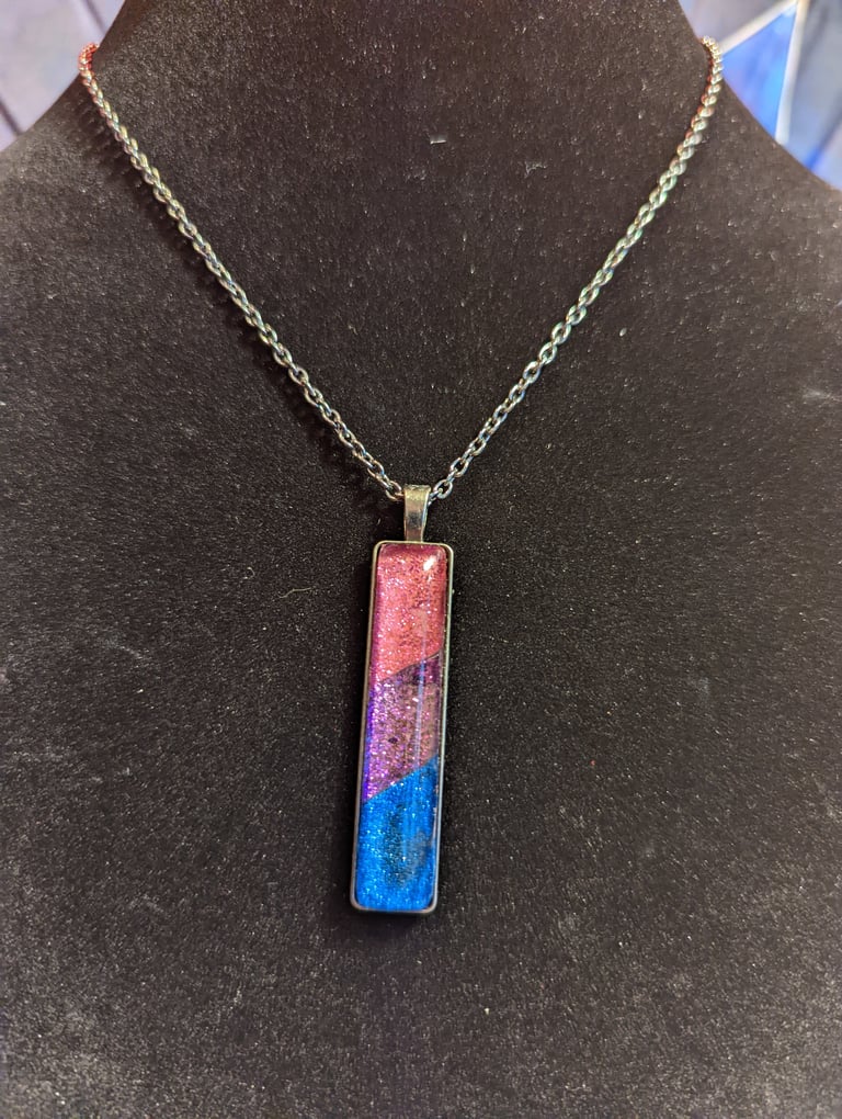 Bi Pride Flag Oblong Pendant