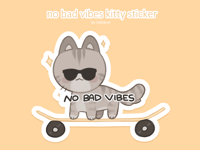 no bad vibes kitty sticker