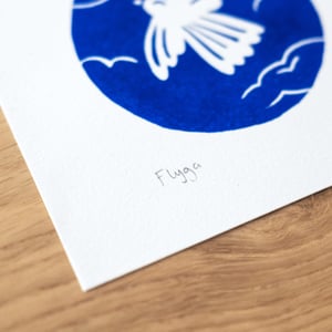 Flying Bird, Original Lino Print