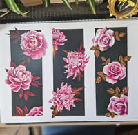 Image 2 of A3 Pink and Black Flower Print