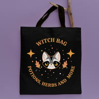 Witch black tote bag 