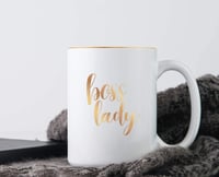 Image 2 of Boss Lady Gold Coffee White Mug