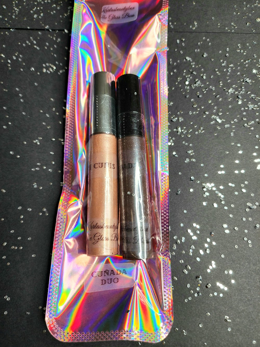"LA CUNADA "& "MI CUNIS" LIPGLOSS DUO   or "THE SISTER IN-LAW" & "MY SISTER IN LAW " LIP GLOSS DUO