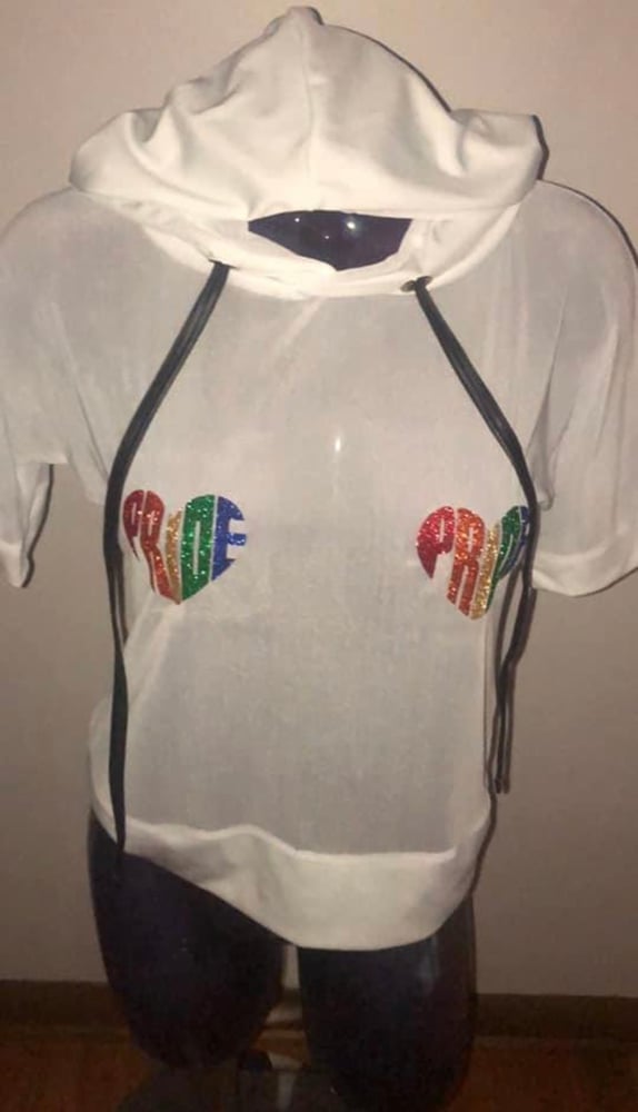 Image of Peek-A-Boob Pride hoodie