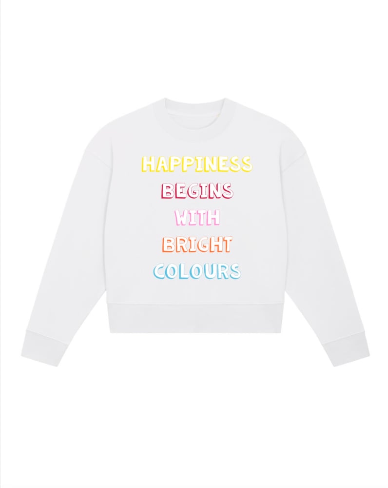 Image of Happiness Slogan White Cropster