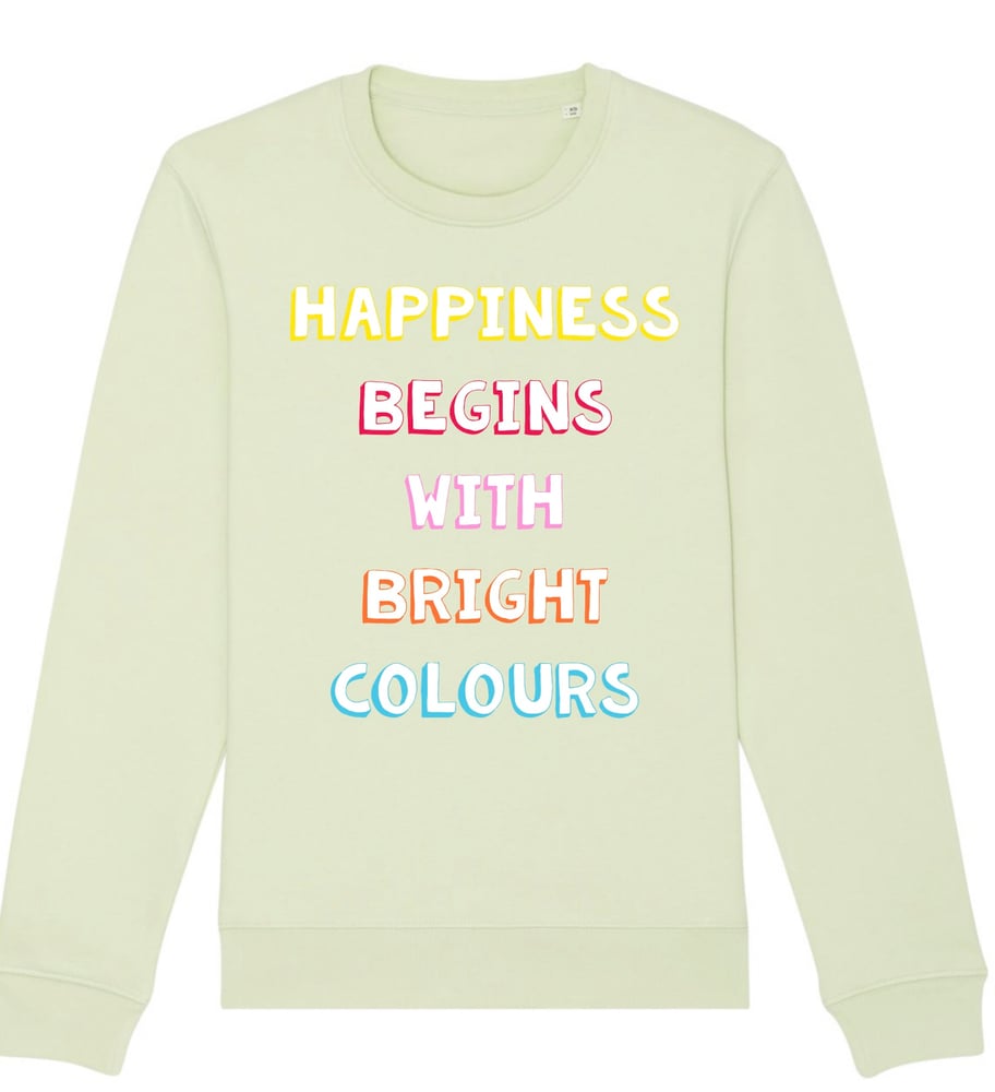 Image of Happiness Slogan Stem Green Sweatshirt
