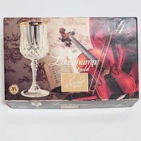 Image 5 of Longchamp 24% Lead Crystal Gold Rimmed Wine Glasses