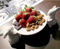 Image 2 of Bunny Rabbit Ceramic Cake Server Tray