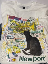 Image 1 of 1/1 LARGE NEWPORT JAZZ BLACK CAT TEE