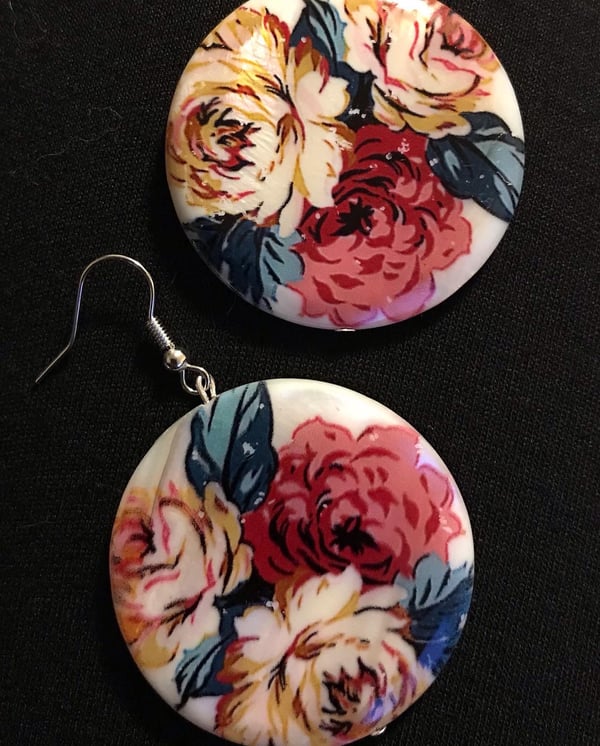 Image of Large floral earrings