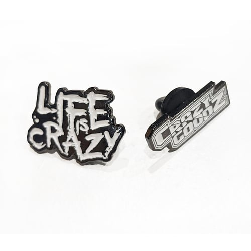 Image of Life Is Crazy & CG Logo Pin