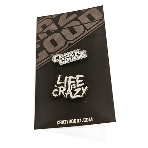 Image of Life Is Crazy & CG Logo Pin