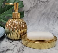 Image 1 of Ceramic Lotion Soap Pump Dispenser set