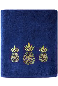 Image 2 of Gilded Pineapple Towel, Navy