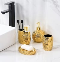Image 2 of Gold Bathroom Accessory Set 4 Piece