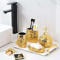 Image 3 of Gold Bathroom Accessory Set 4 Piece