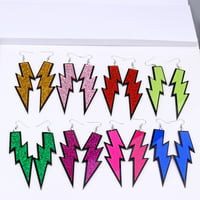 Image 1 of Colourful Lightning Bolt Glam Rock Earrings
