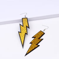Image 2 of Colourful Lightning Bolt Glam Rock Earrings