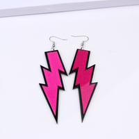 Image 4 of Colourful Lightning Bolt Glam Rock Earrings