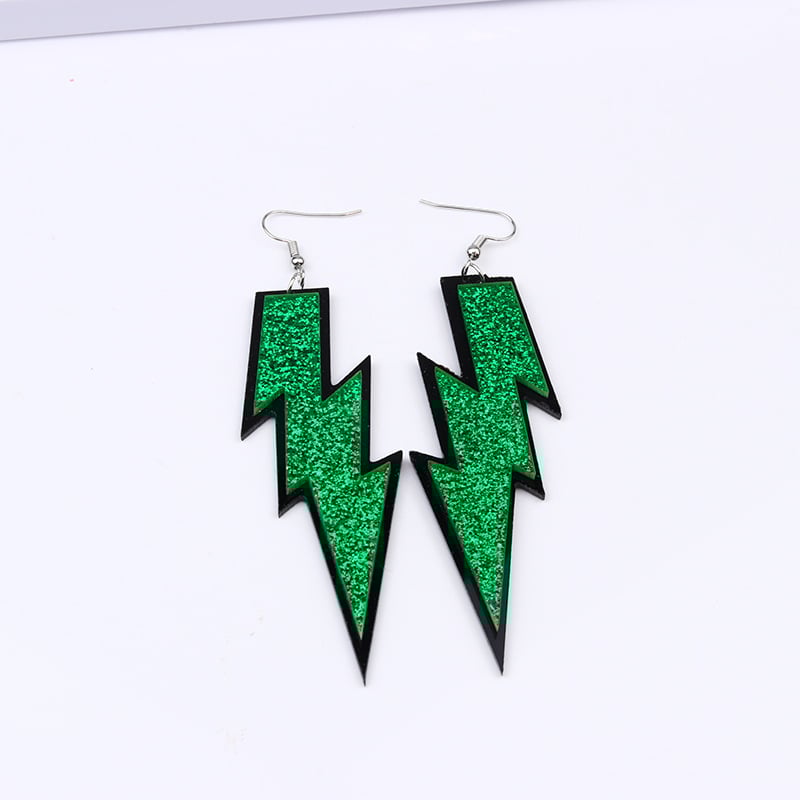 Colourful Lightning Bolt Glam Rock Earrings