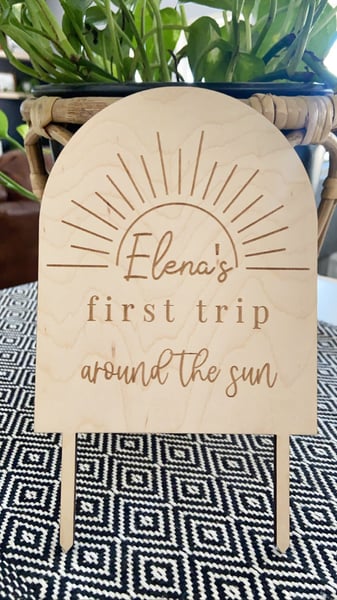 Image of “First Trip Around The Sun” cake topper PERSONALIZED