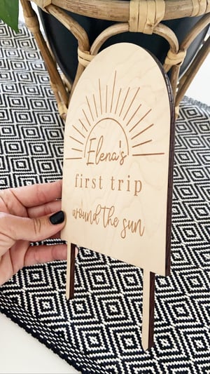 Image of “First Trip Around The Sun” cake topper PERSONALIZED