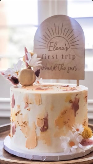 Image of “First Trip Around The Sun” cake topper PERSONALIZED