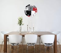 Image 2 of White,Grey,Black and Red Irregular Geometric Wall Clock 