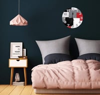 Image 3 of White,Grey,Black and Red Irregular Geometric Wall Clock 