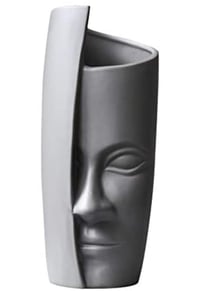 Image 1 of Gray Face Ceramic Sculpture Vase