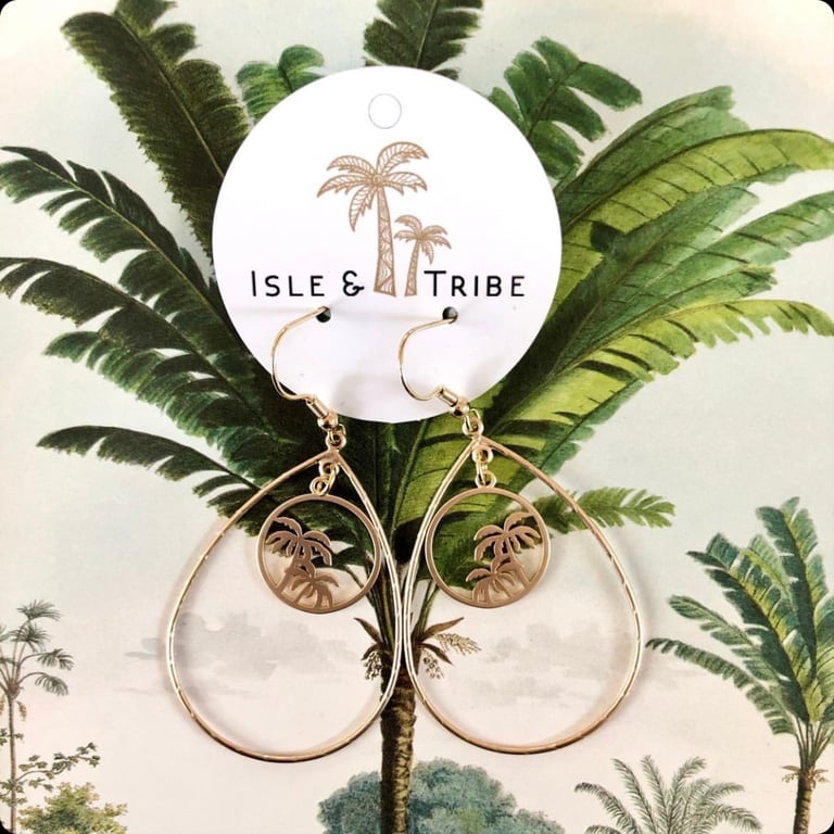 PARADISO - Gold Jamaica Teardrop Earrings Image 3