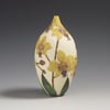 Yellow moth orchid sgraffito vessel  