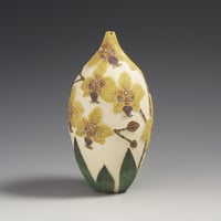 Image 2 of Yellow moth orchid sgraffito vessel  
