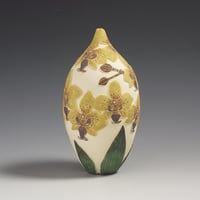 Image 3 of Yellow moth orchid sgraffito vessel  