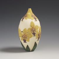 Image 4 of Yellow moth orchid sgraffito vessel  