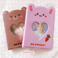 Image 1 of Cute Bear and Bunny Photocard Binder 
