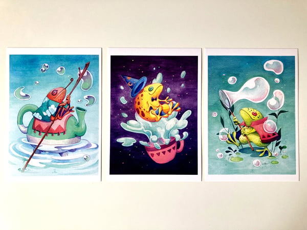 Image of Frog bubble traveler // Frog wizard // Frog tea gondolier