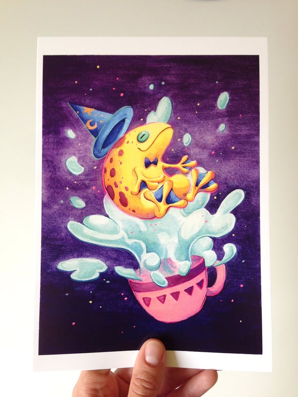 Image of Frog bubble traveler // Frog wizard // Frog tea gondolier