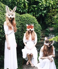 Image 1 of Faux Fur Mountain Rabbit Mask, handmade