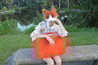 Image 1 of Faux Fur Ginger Cat Mask