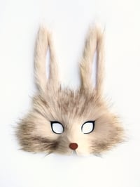 Image 2 of Faux Fur Mountain Rabbit Mask, handmade