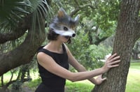Image 2 of Grey Wolf Faux Fur Mask